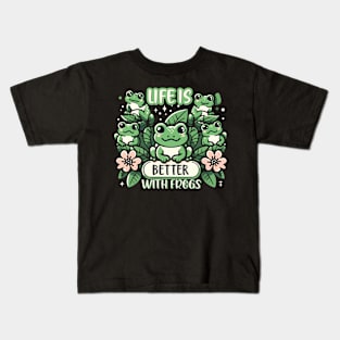 Life Is Better With Frogs Kids T-Shirt